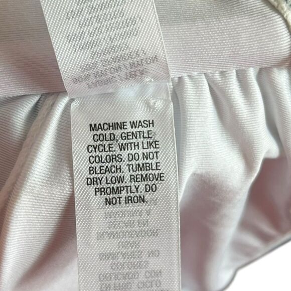 Jaclyn Smith Navy And Turquoise Waves Bandeau Swimsuit Top, Size 10 - Picture 7 of 11